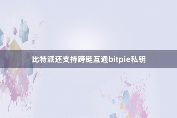 比特派还支持跨链互通bitpie私钥