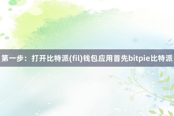 第一步：打开比特派(fil)钱包应用首先bitpie比特派