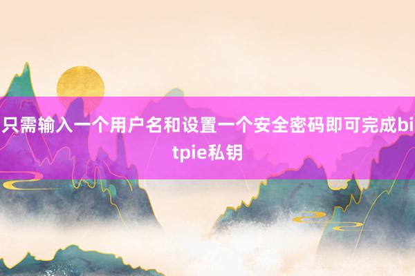 只需输入一个用户名和设置一个安全密码即可完成bitpie私钥