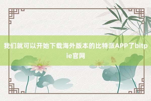 我们就可以开始下载海外版本的比特派APP了bitpie官网