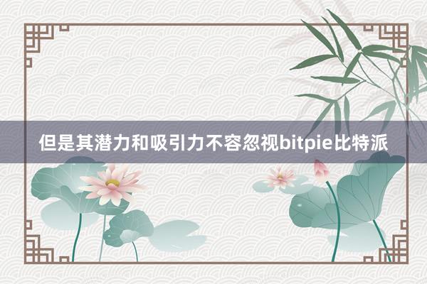 但是其潜力和吸引力不容忽视bitpie比特派