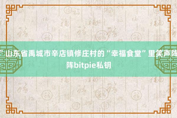 ”山东省禹城市辛店镇修庄村的“幸福食堂”里笑声阵阵bitpie私钥