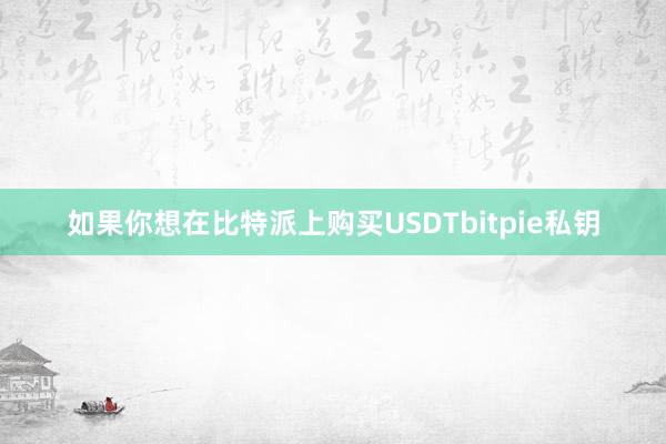 如果你想在比特派上购买USDTbitpie私钥