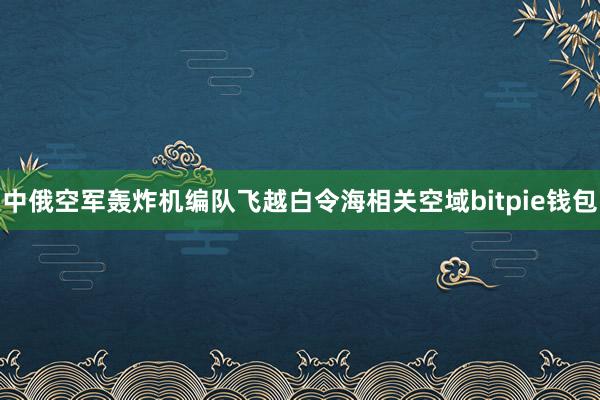 中俄空军轰炸机编队飞越白令海相关空域bitpie钱包