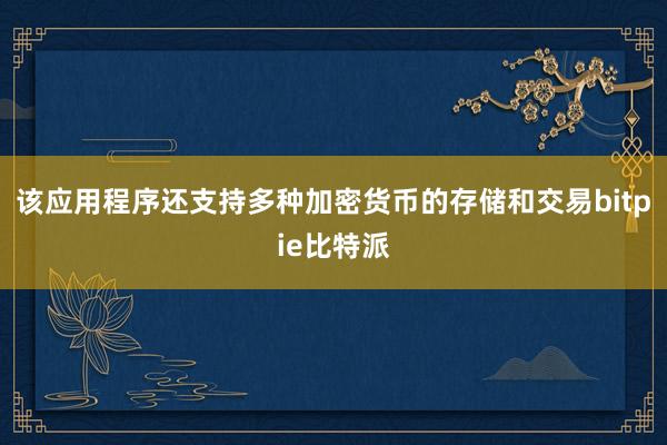 该应用程序还支持多种加密货币的存储和交易bitpie比特派