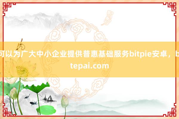 可以为广大中小企业提供普惠基础服务bitpie安卓，bitepai.com