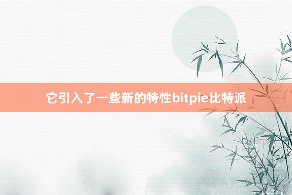 它引入了一些新的特性bitpie比特派