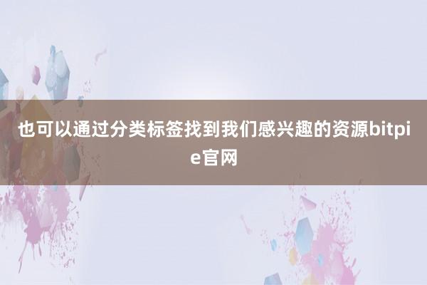 也可以通过分类标签找到我们感兴趣的资源bitpie官网