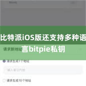 比特派iOS版还支持多种语言bitpie私钥