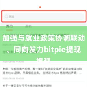 加强与就业政策协调联动、同向发力bitpie提现