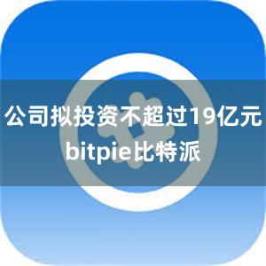 公司拟投资不超过19亿元bitpie比特派